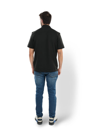 Black Solid Cotton Shirt