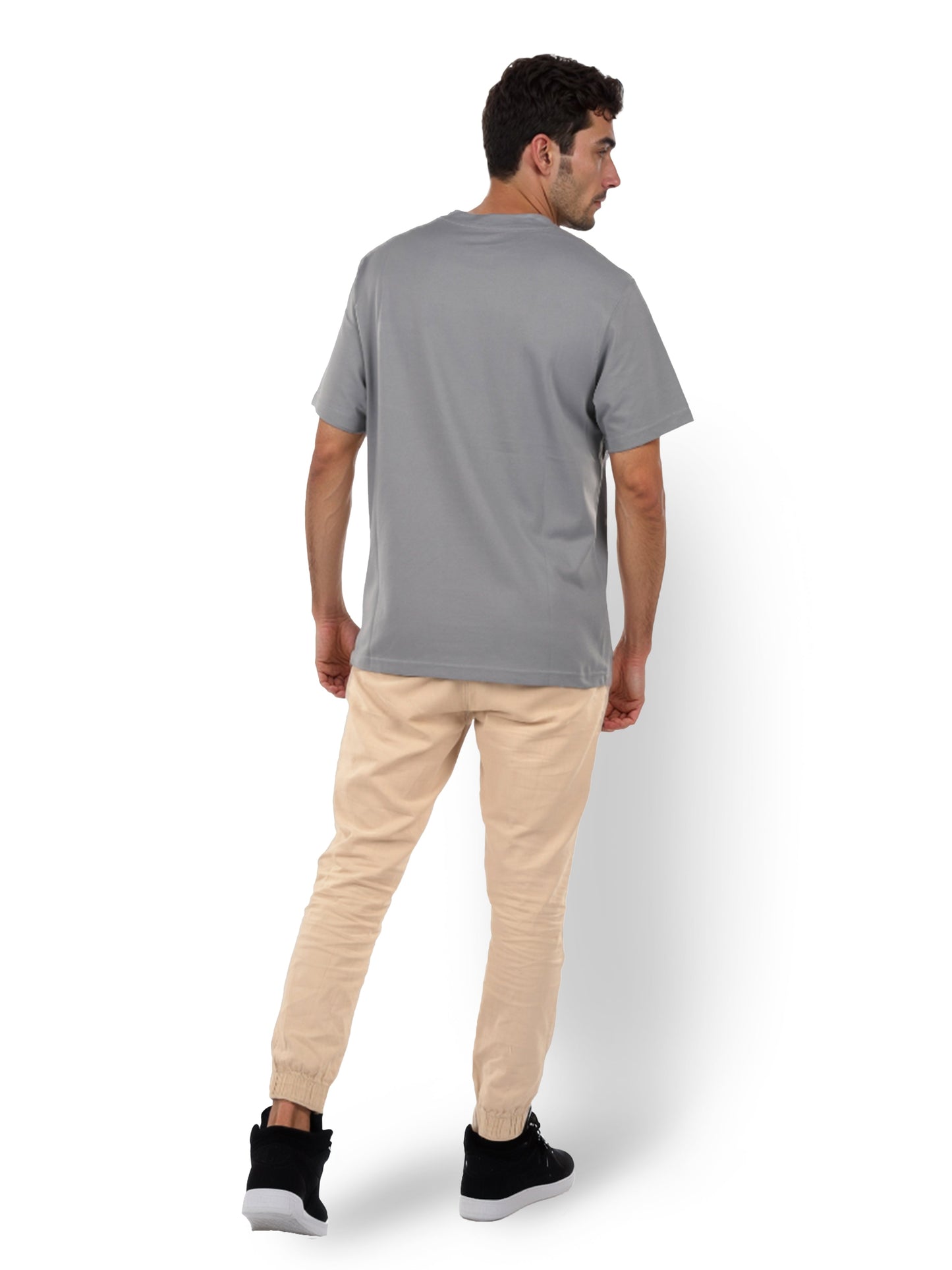 Grey Solid Cotton T-Shirt