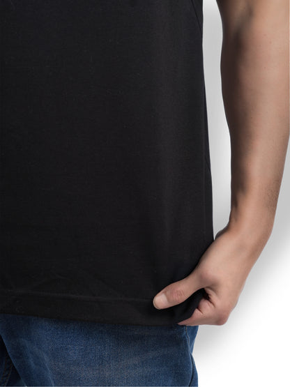 Black Printed Cotton T-shirt