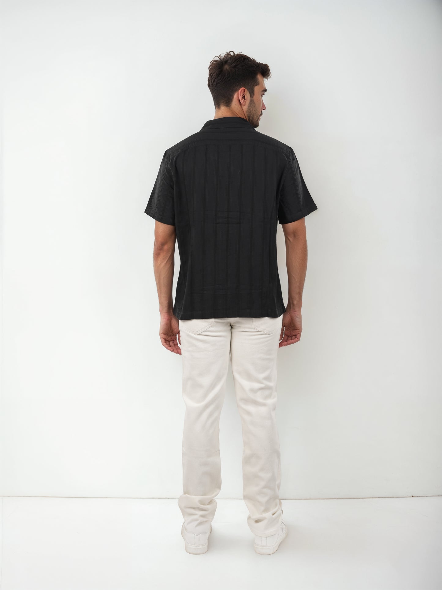 Black Striped Cotton Shirt