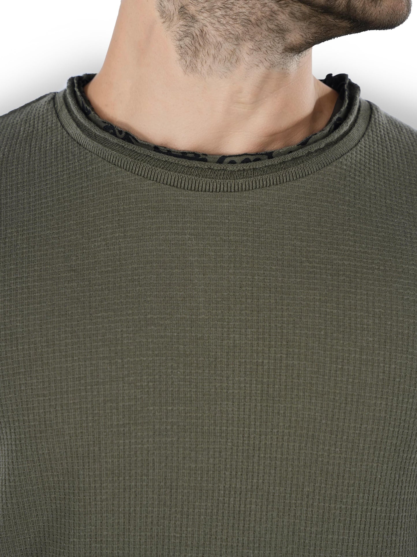 Olive Solid Cotton T-shirt