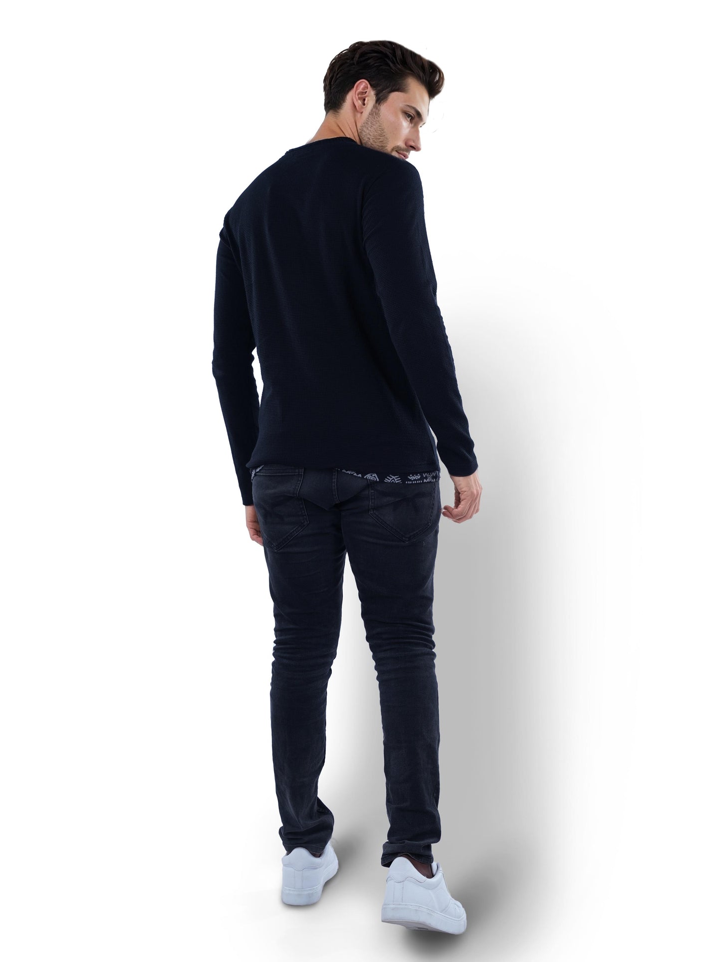 Black Solid Cotton T-shirt