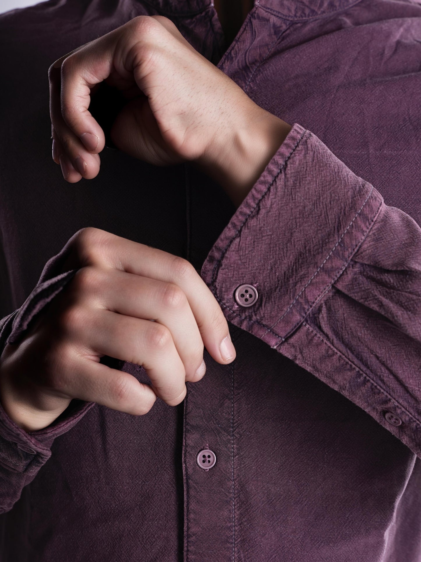 Purple Solid Cotton Shirt