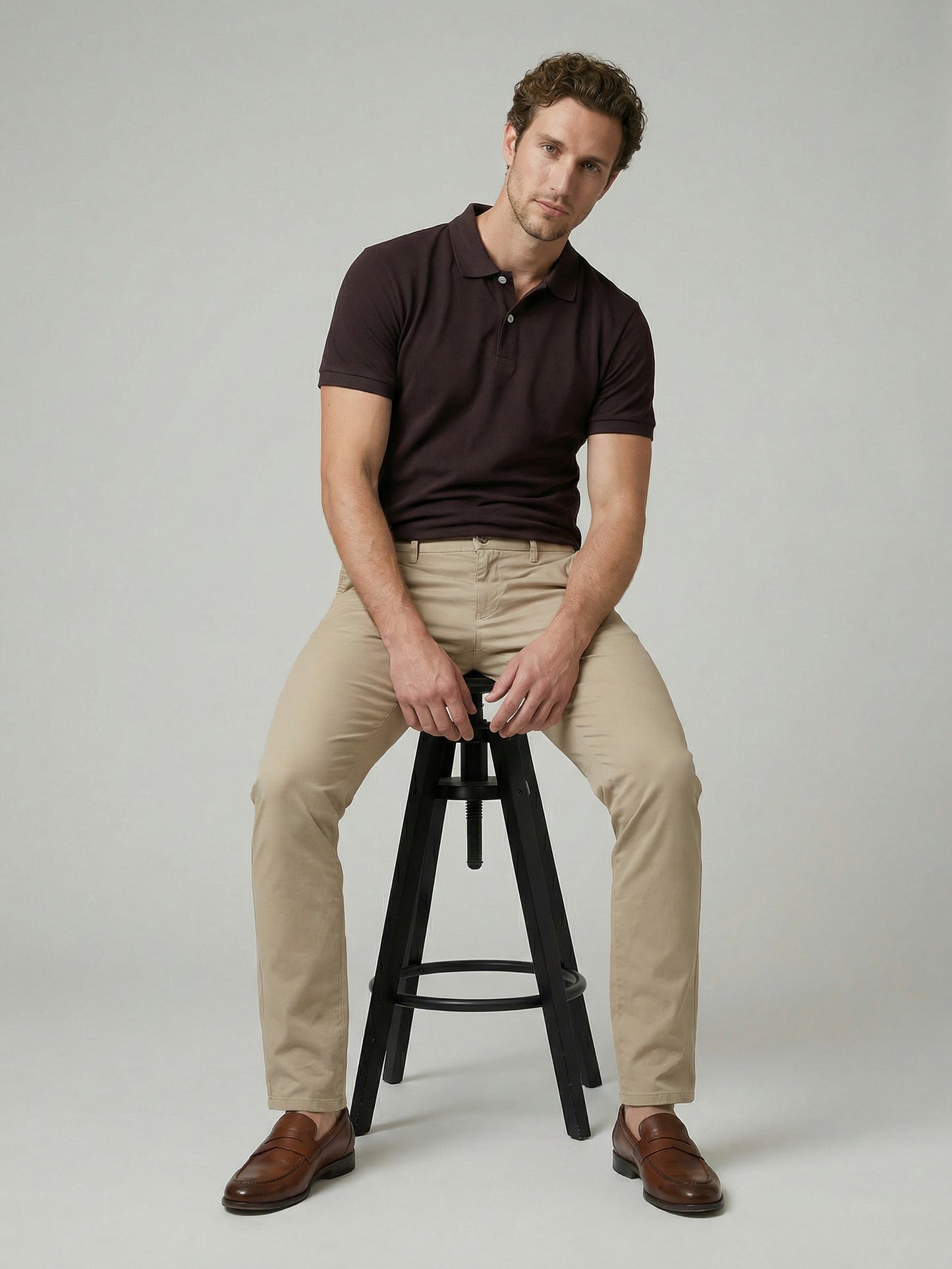 Celio Mens Brown Solid Slim Fit Cotton T-Shirts