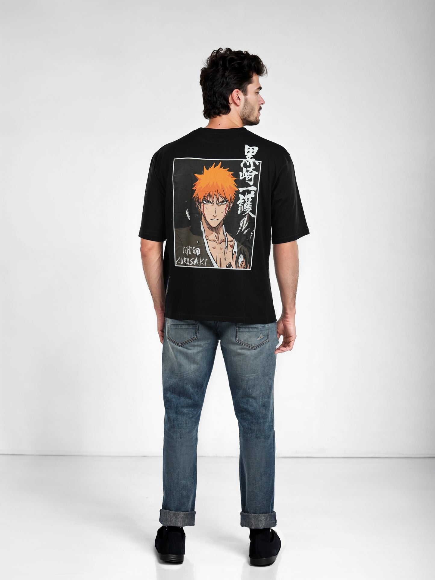 Bleach - Black Printed Oversized Cotton T-shirt