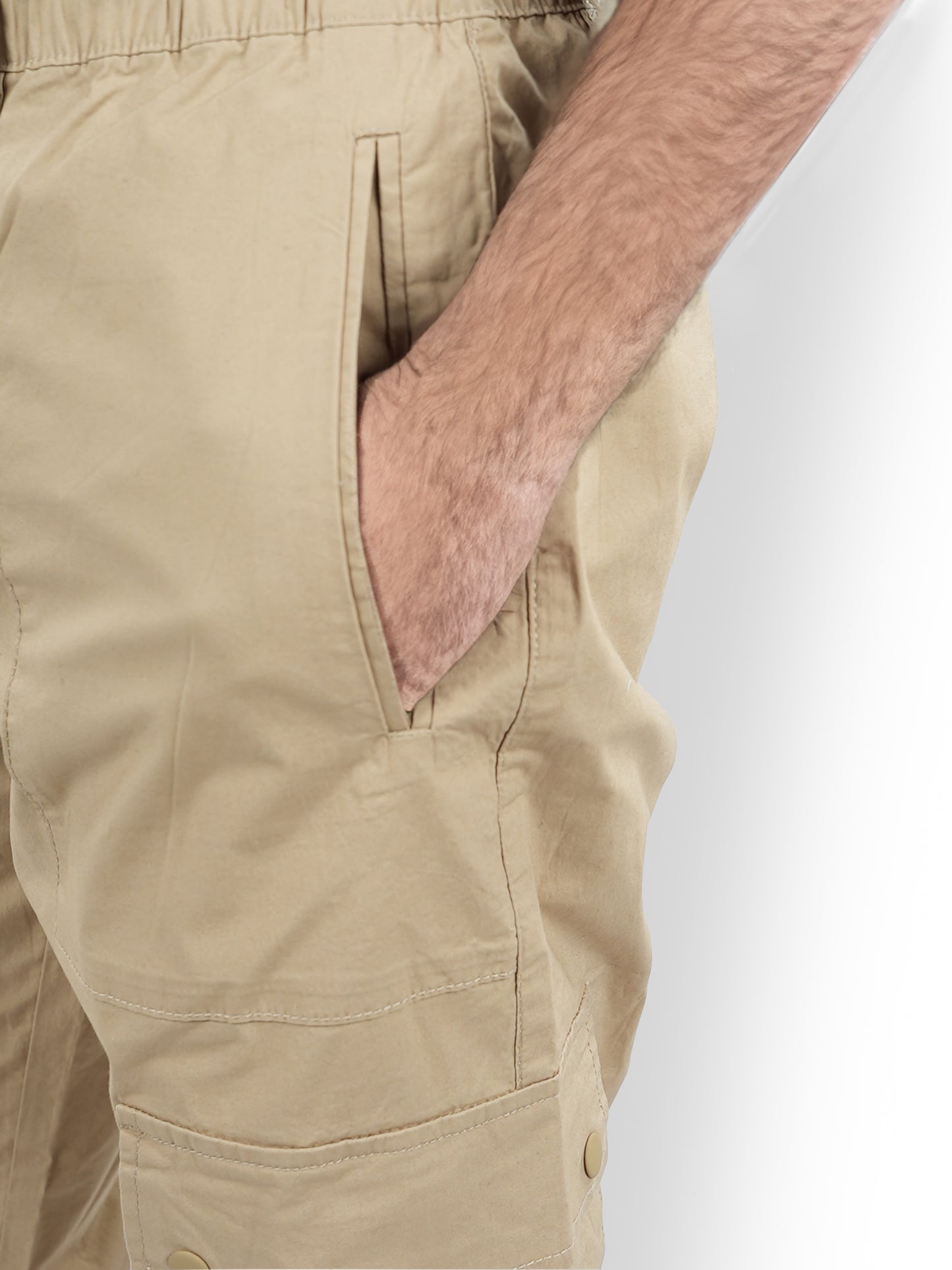 Beige Straight Fit Cargos