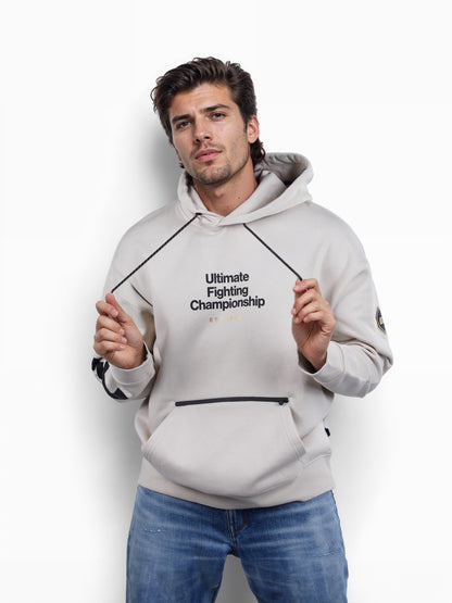 UFC - Beige Printed Oversized Cotton Sweatshirt