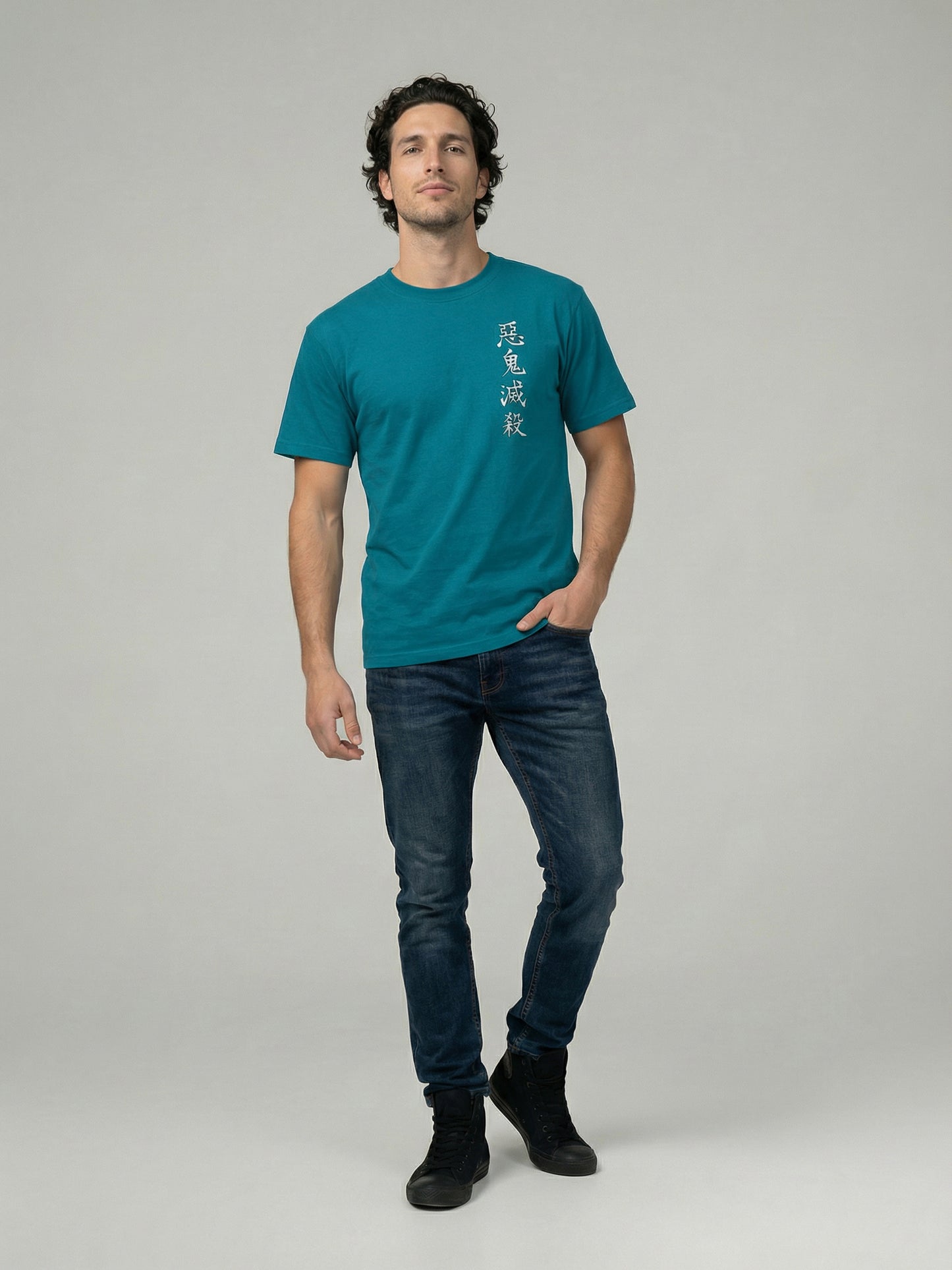 Celio Mens Blue Printed Regular Fit Cotton T-Shirts