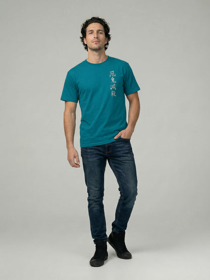 Celio Mens Blue Printed Regular Fit Cotton T-Shirts