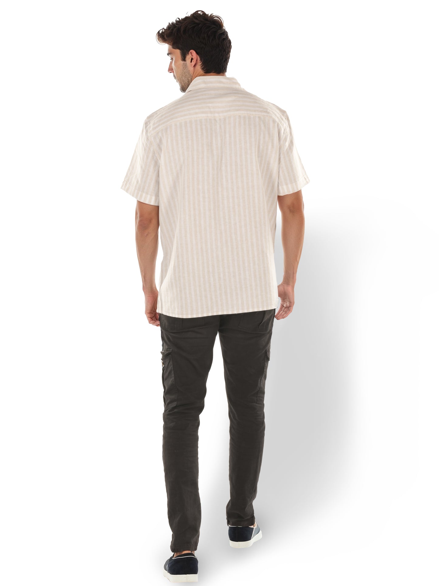 Brown Striped Linen Shirt