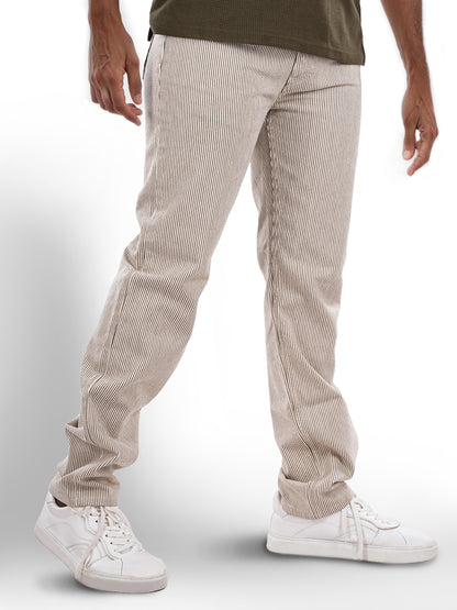 Beige Straight Fit Jeans