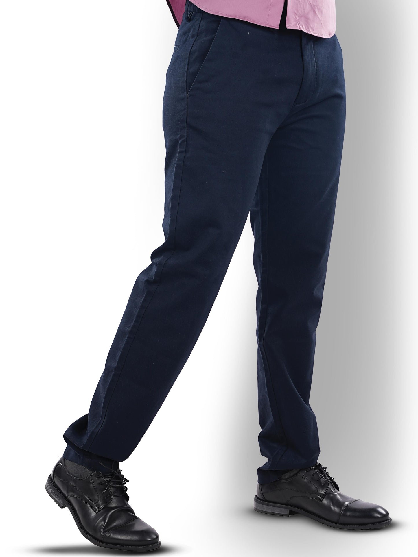 Navy Blue Straight Fit Trousers