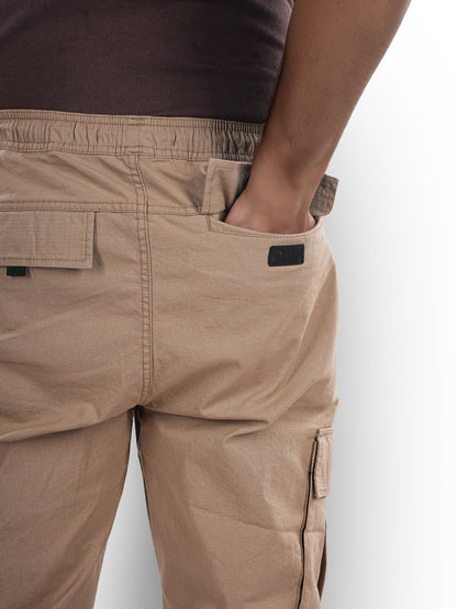 Beige Straight Fit Cargos