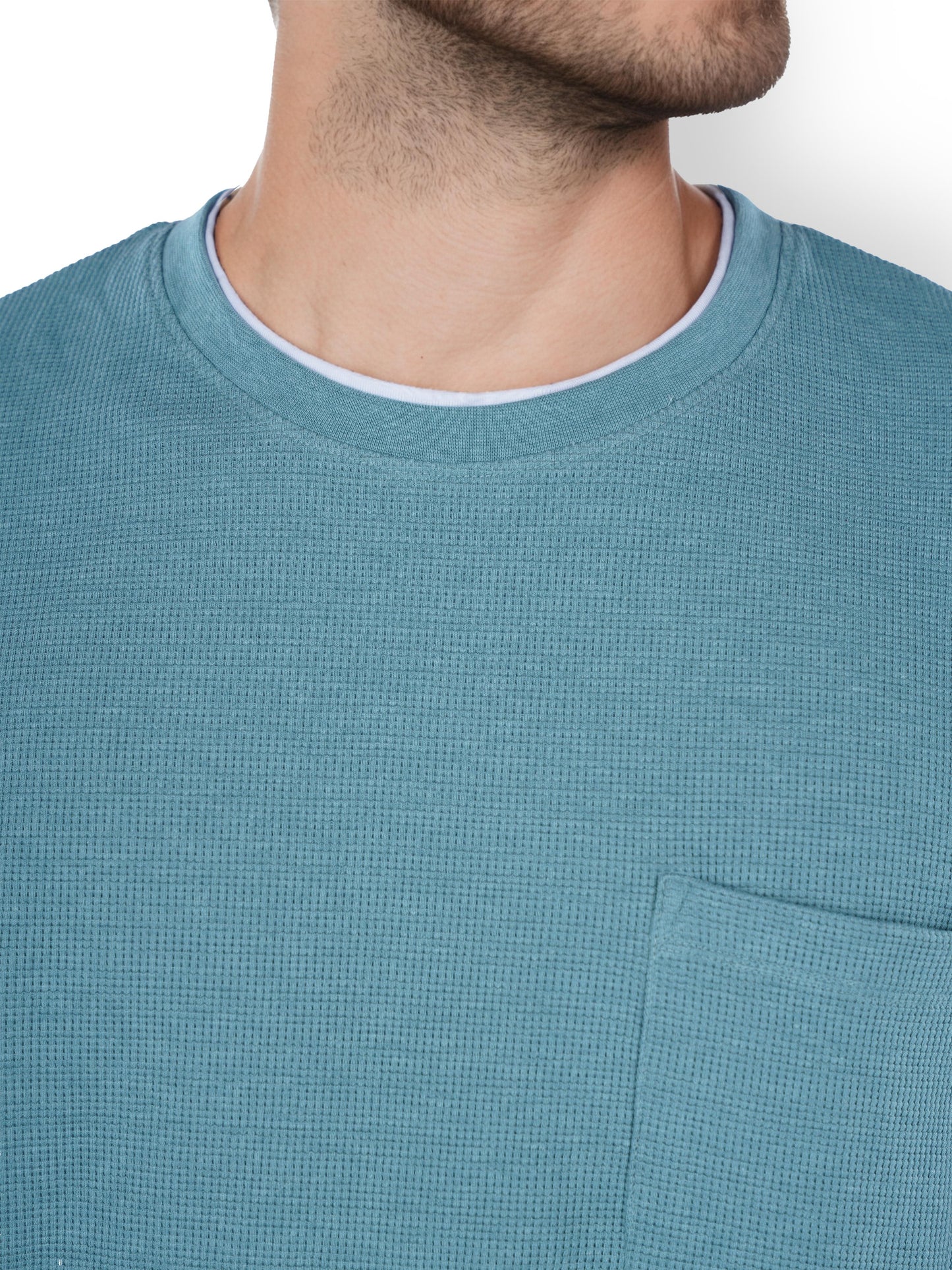 Green Solid Cotton T-shirt