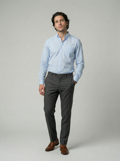 Celio Mens Blue Solid Regular Fit Cotton Shirts