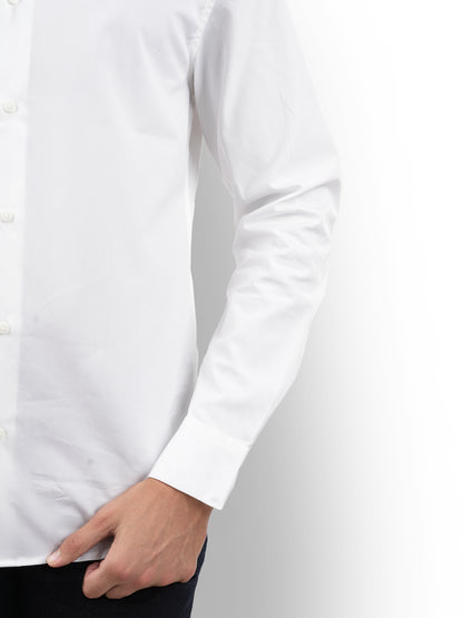 White Solid Cotton Shirt