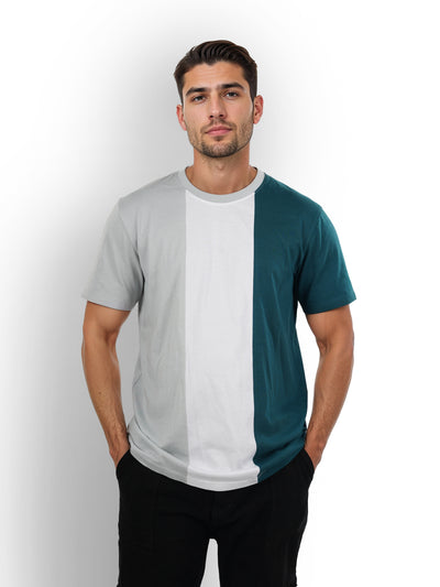 Celio* Colourblock Regular Fit Cotton Multi T-Shirt
