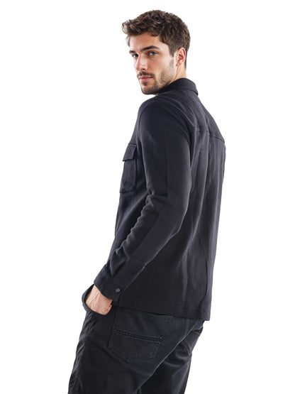 Black Solid Cotton Shirt