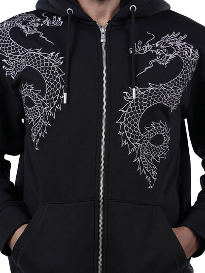 Black Embroidered Cotton Sweatshirt