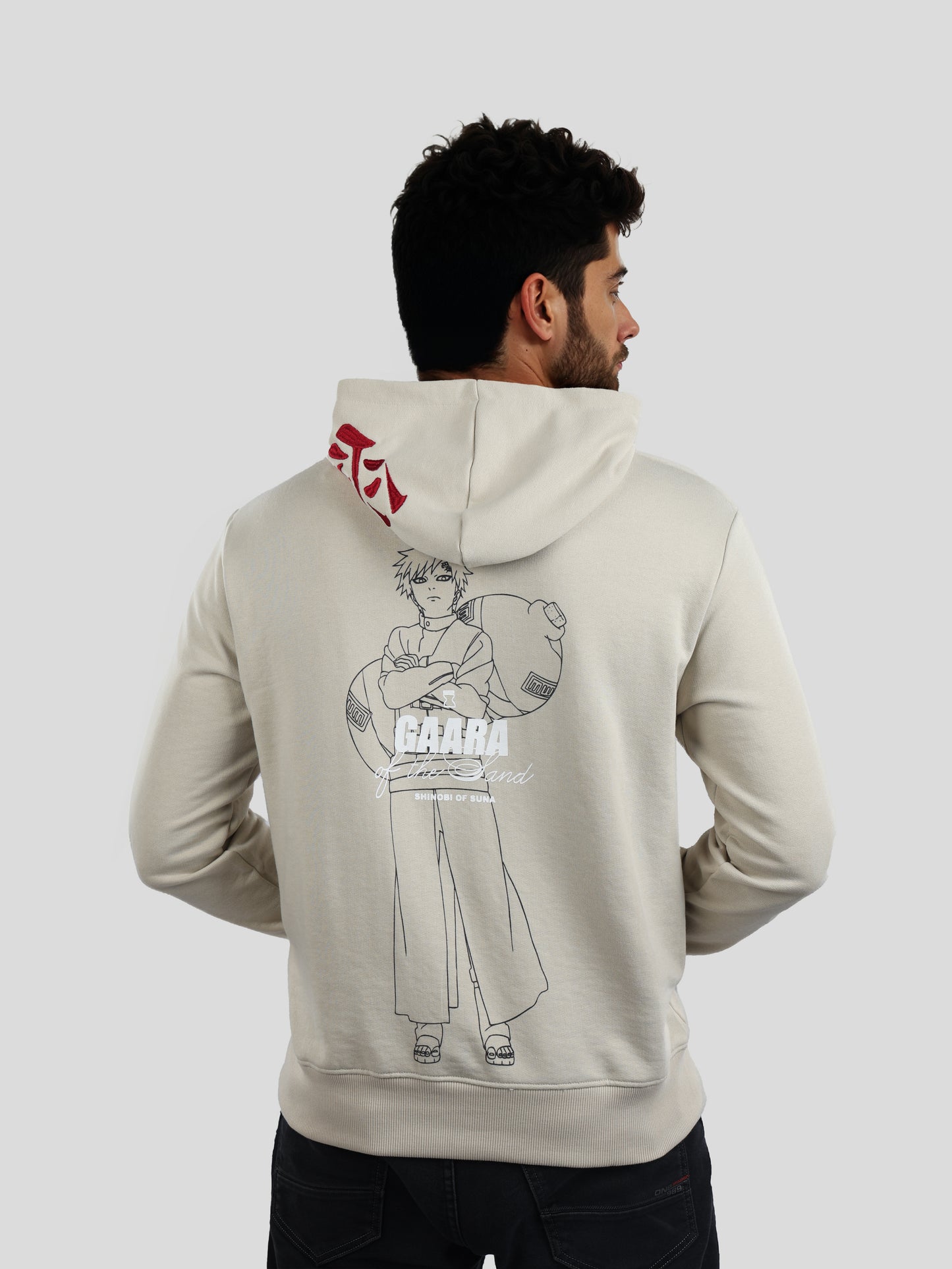 Naruto - Beige Printed Oversized Polyester Sweatshirt