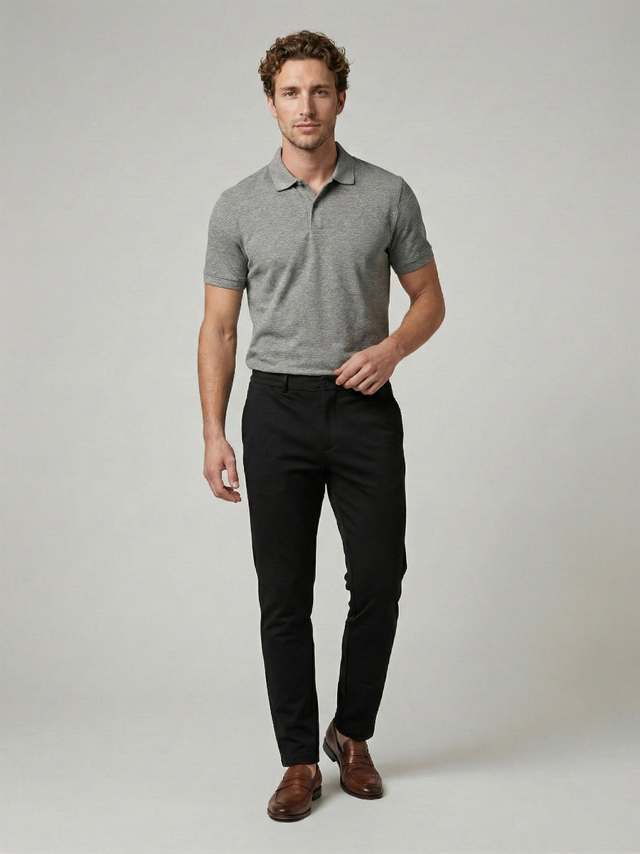 Celio Mens Black Knit Slim Fit Cotton Casual Trouser
