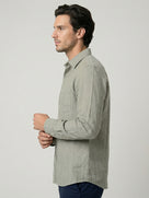 Celio Mens Khaki Solid Regular Fit Linen Shirts