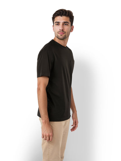 Black Solid Cotton T-shirt