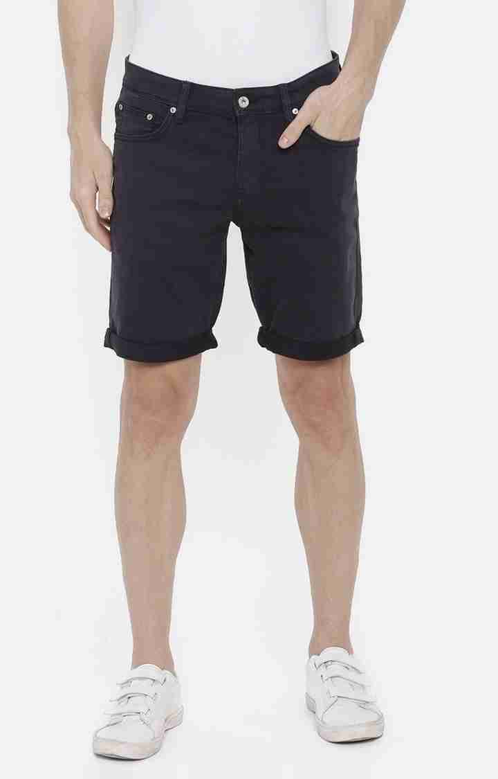 Navy Blue Regular Fit Shorts