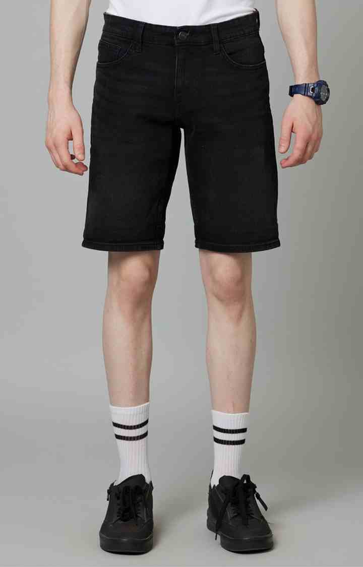 Black Regular Fit Shorts