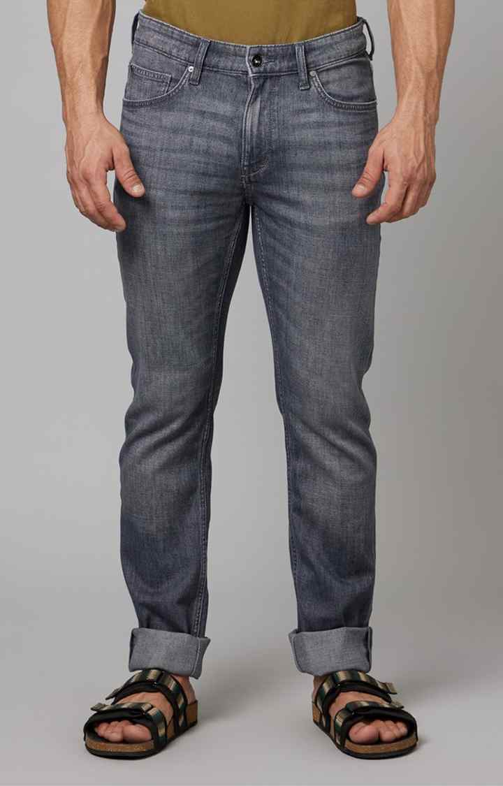 Grey Straight Slim Fit Soft Touch Jeans