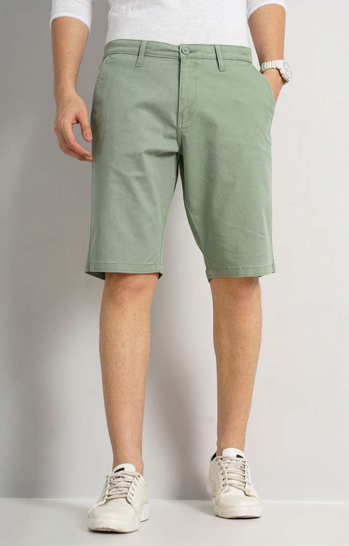 Green Regular Fit Shorts