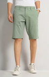 Celio* Cotton Regular Fit Light Green Shorts