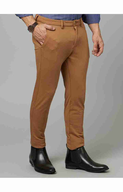 Beige Slim Fit Trousers