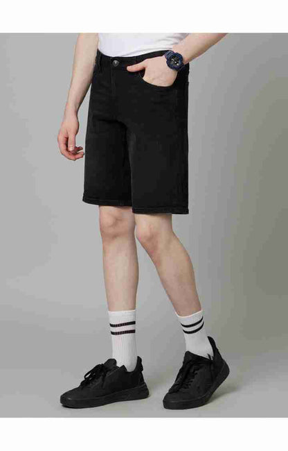 Black Regular Fit Shorts