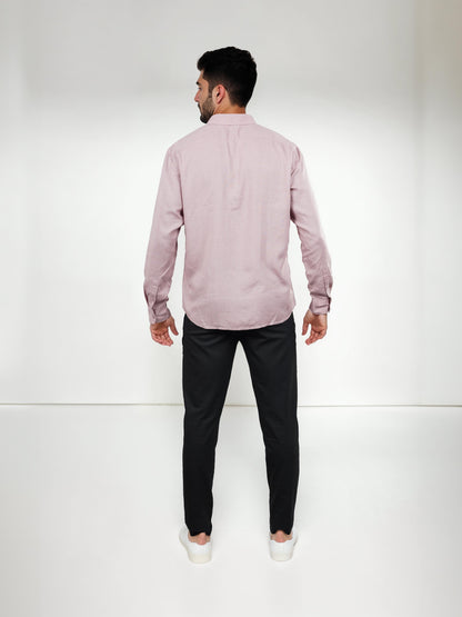 Mauve Solid Linen Shirt