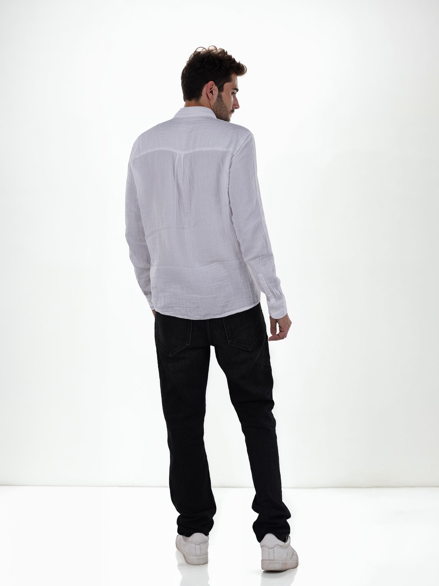 White Solid Cotton Shirt