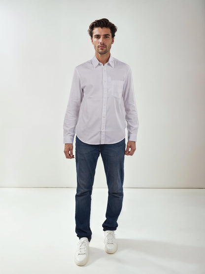 White Solid Cotton Shirt