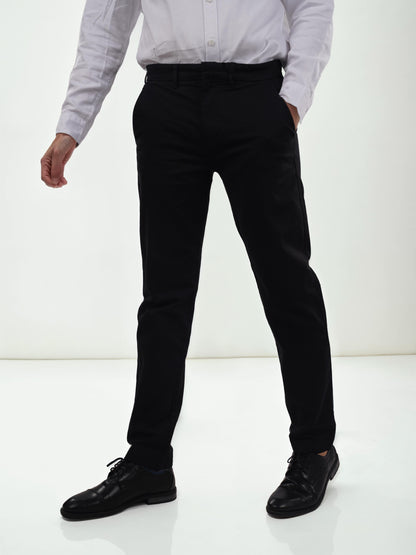 Black Straight Fit Trousers