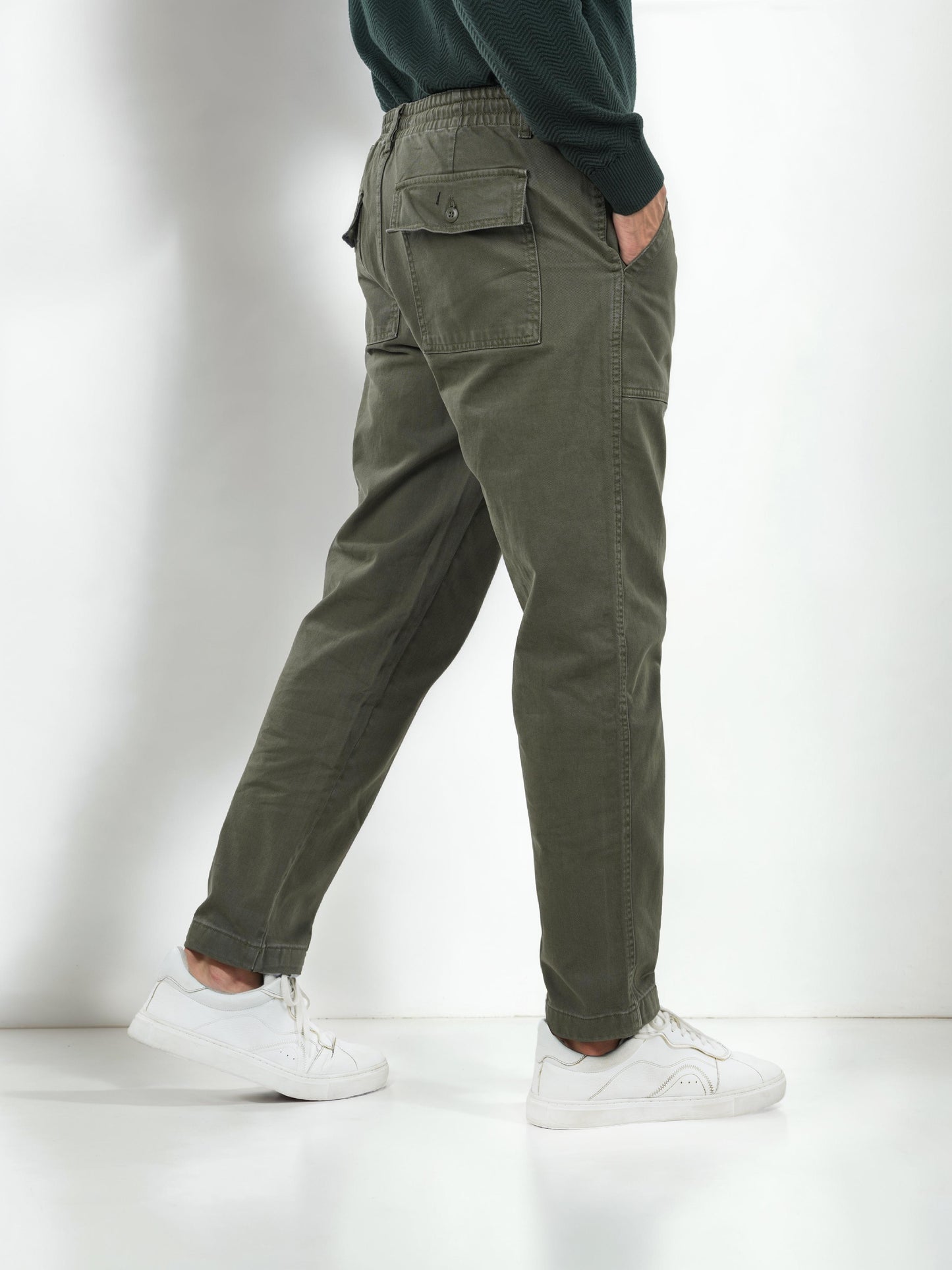 Green Straight Fit Trousers