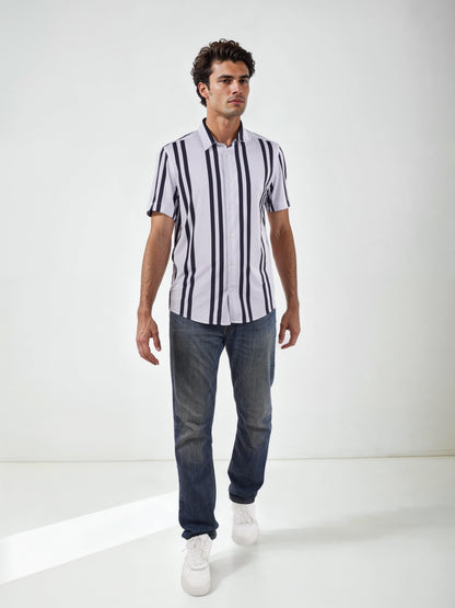 White Striped Nylon Shirt