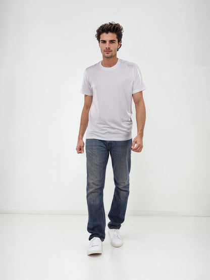 White Solid Cotton T-Shirt