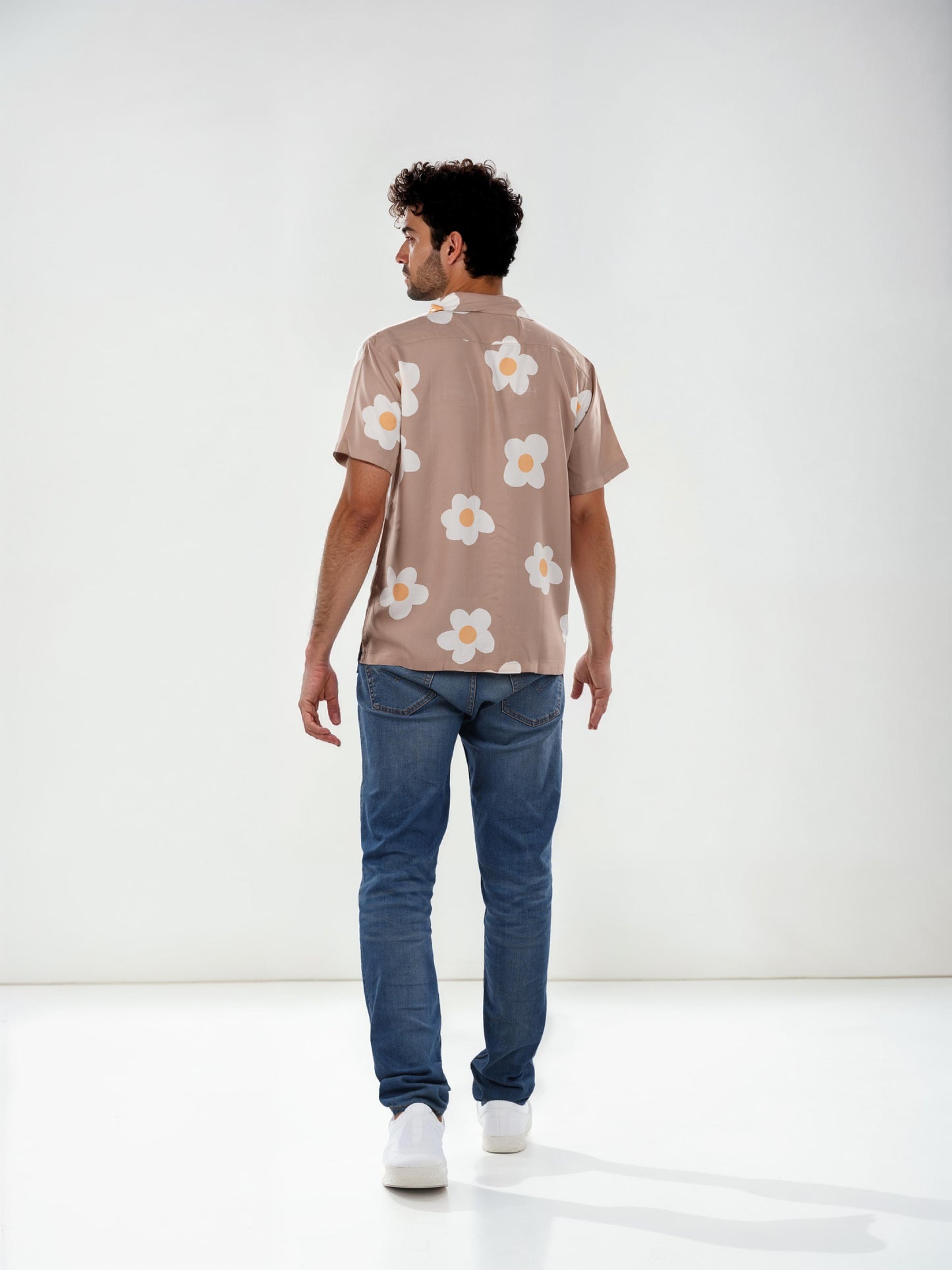 Brown Printed Viscose Shirt