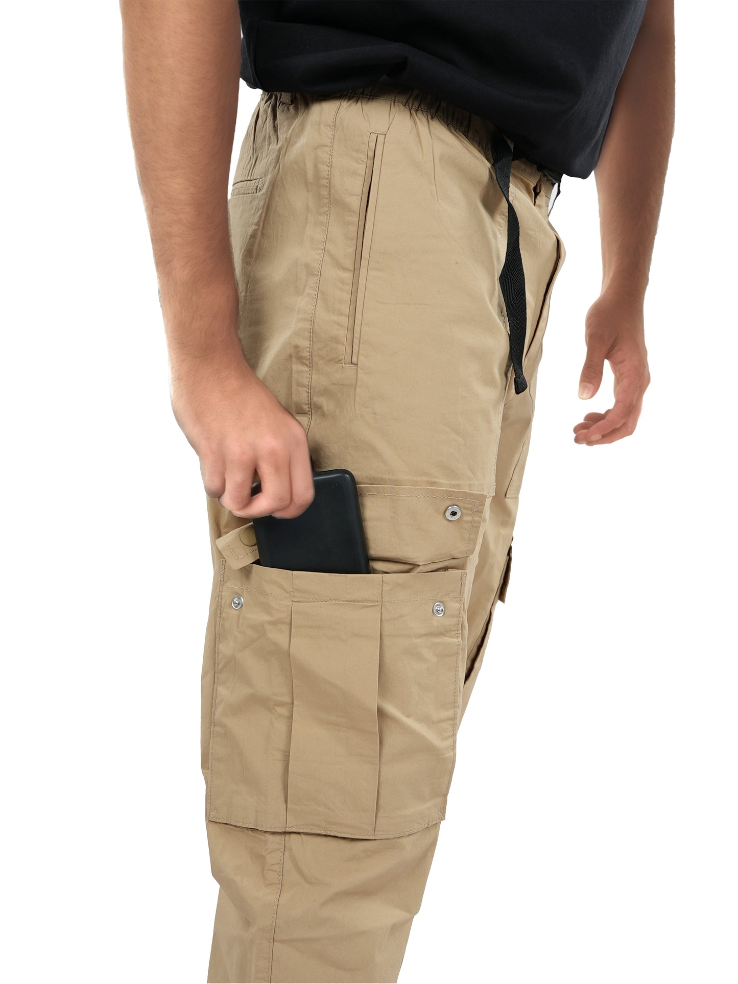 Beige Straight Fit Cargos