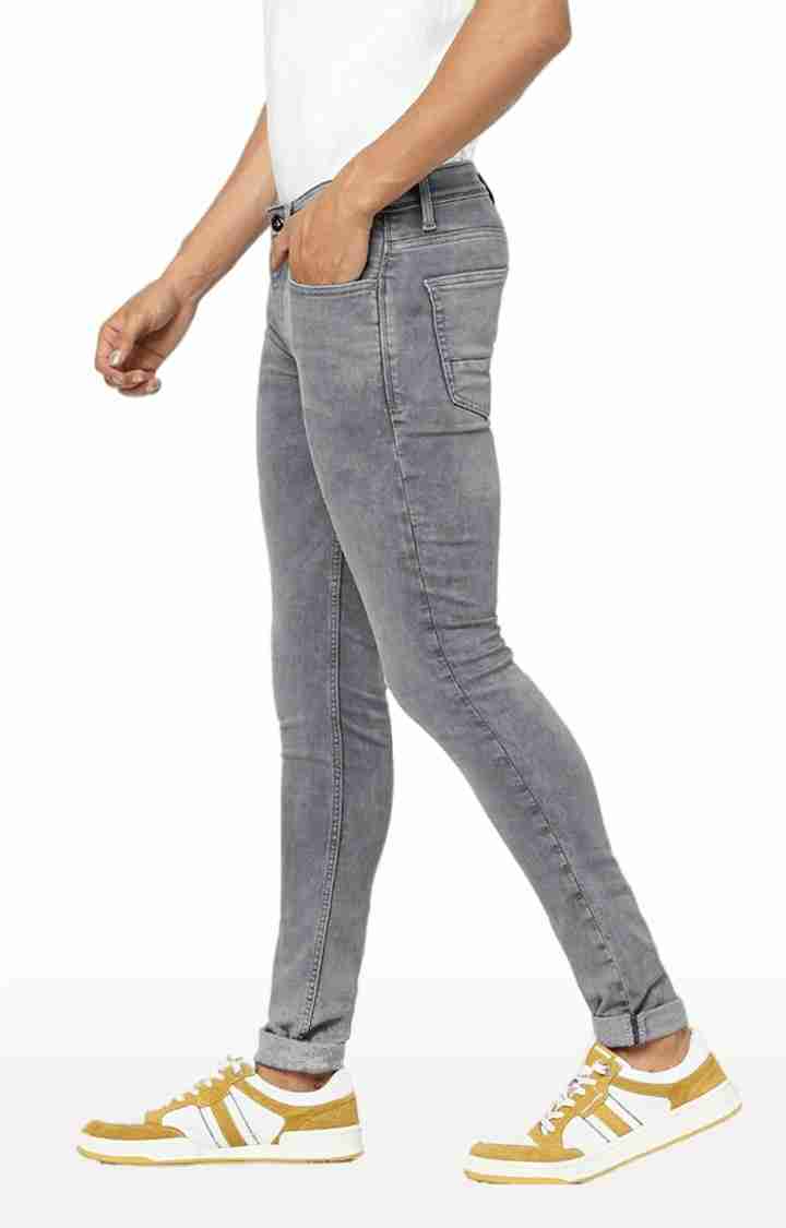 Grey Straight Slim Fit Jeans