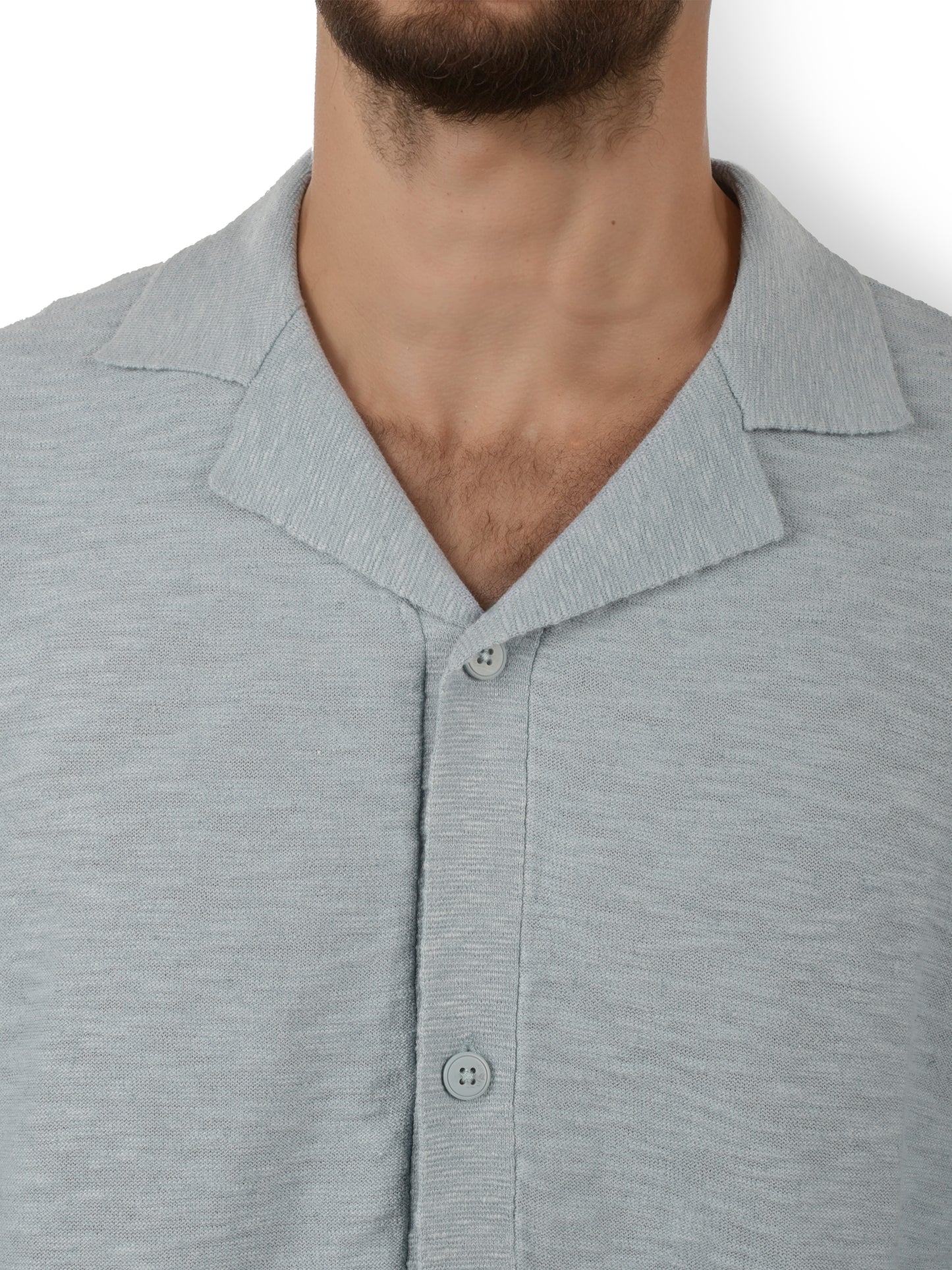 Blue Solid Cotton Shirt