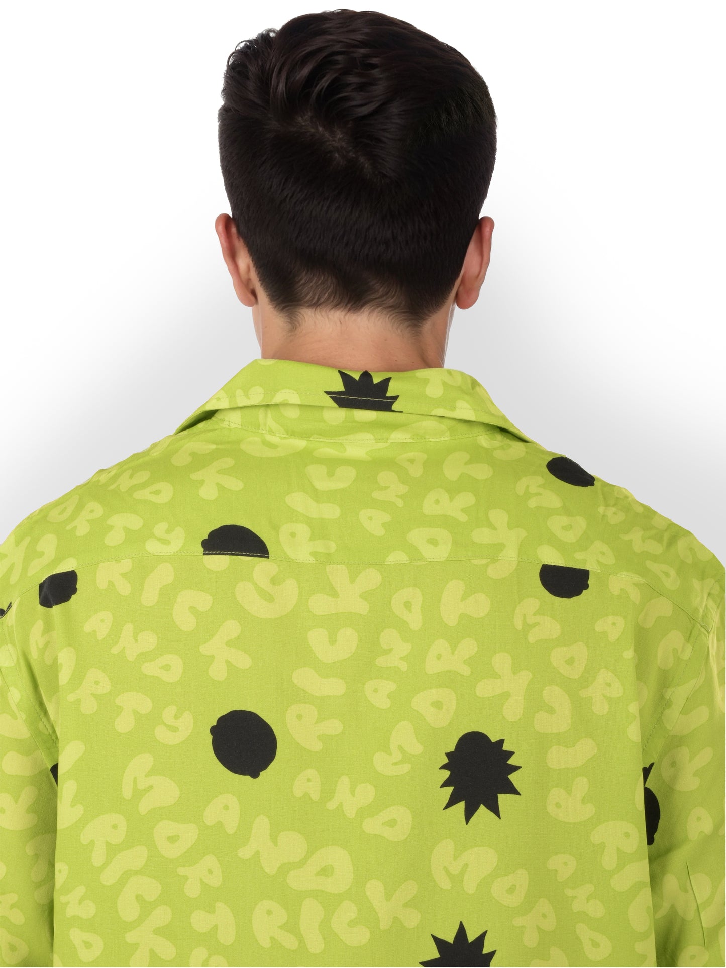 Rick & Morty - Green Printed Cotton Shirt