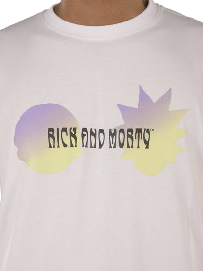 Rick & Morty White Printed Cotton T-Shirt