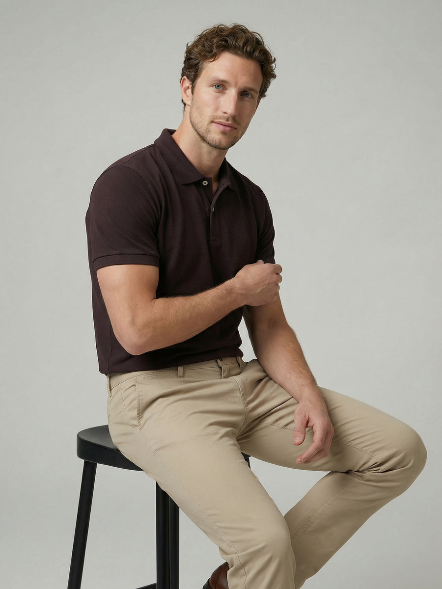 Celio Mens Brown Solid Slim Fit Cotton T-Shirts