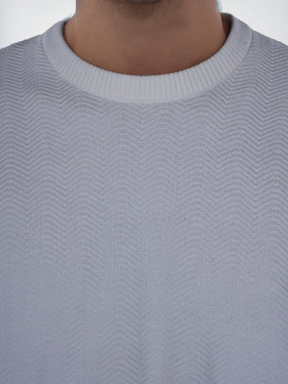 Beige Solid Cotton Sweater