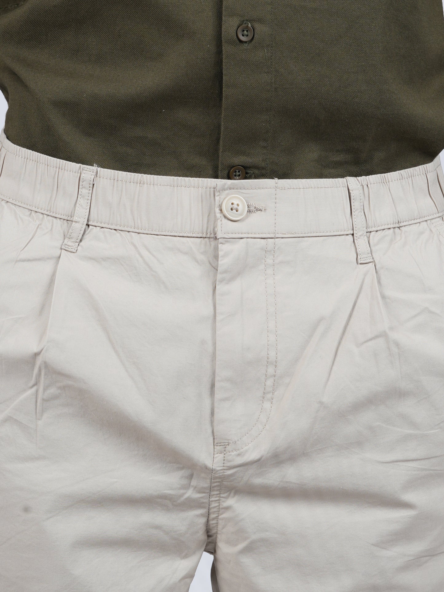 Beige Straight Fit Cargos